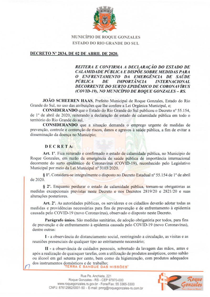 ADMINISTRAÇÃO MUNICIPAL PUBLICA DECRETO QUE REITERA E CONFIRMA ESTADO DE CALAMIDADE PÚBLICA 
